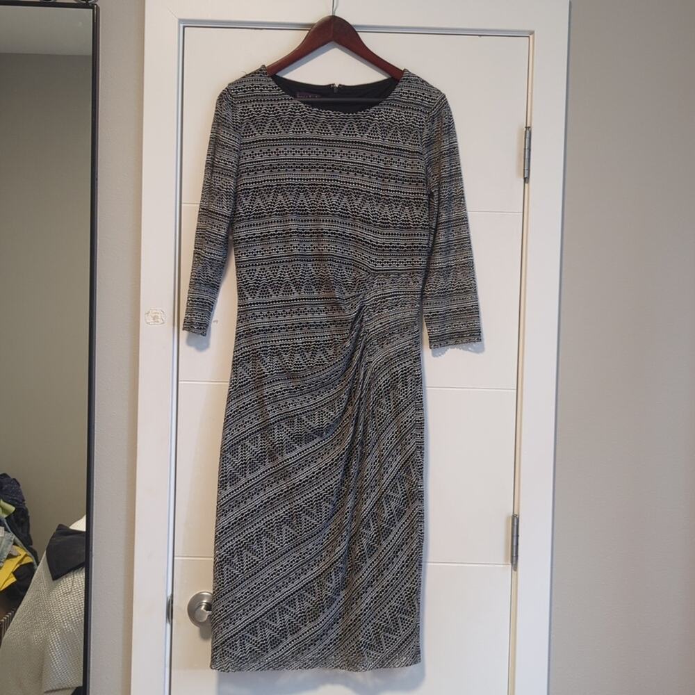 Long Tall Sally Black White Cutout Midi Dress Size 8